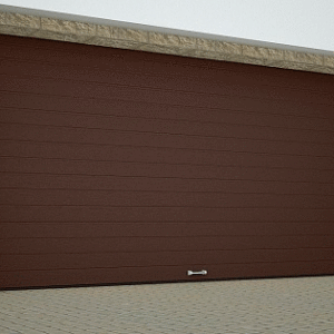 Ворота секционные серии RSD01SС №8 ширина 3000 высота 2215 доска, коричневые 8017, RSD01SC-8BC-3000х2215Dsk